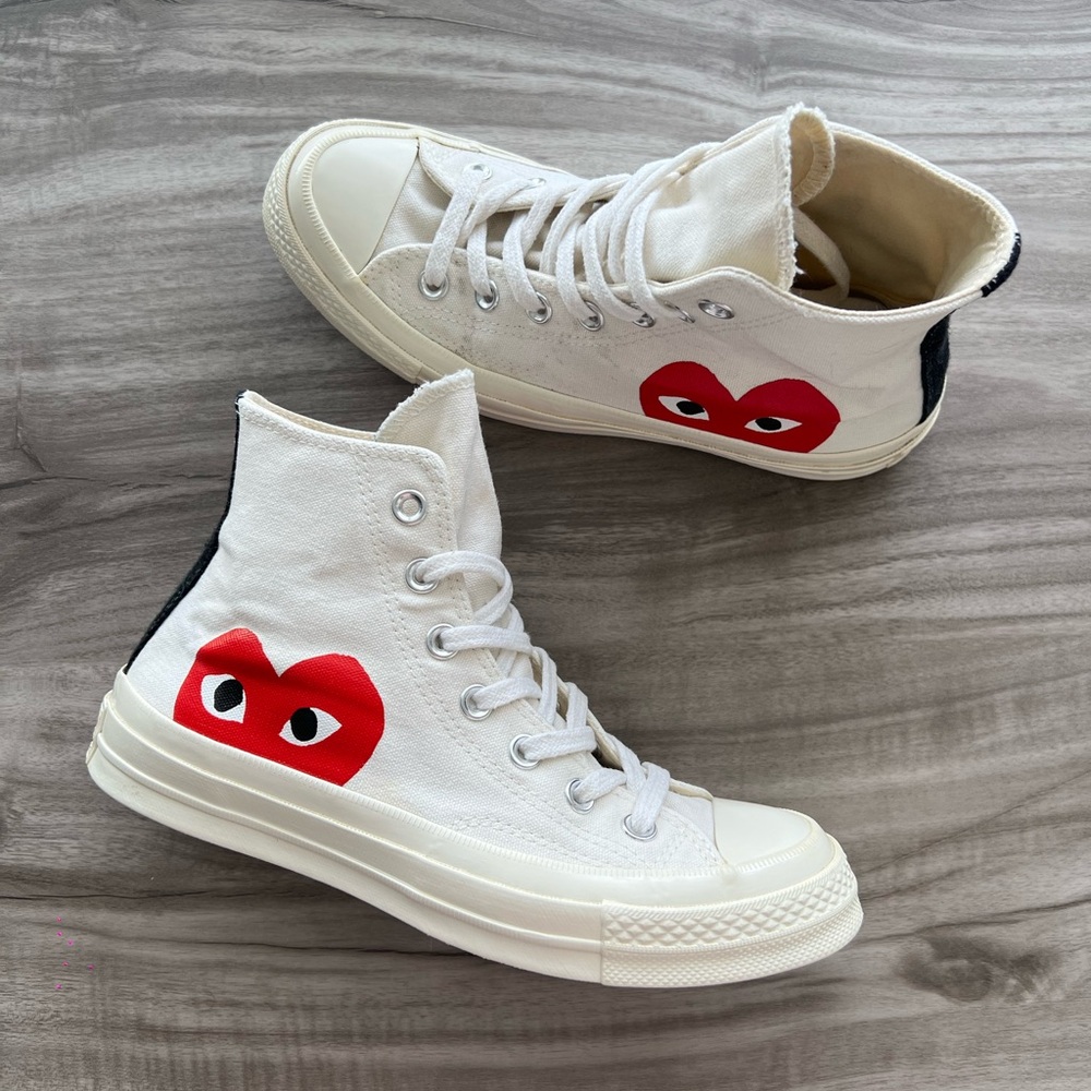 Size 5 Men’s/  7 Women’s - Comme des Garçons Play x Converse Chuck 70 High Milk